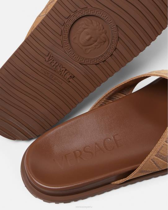 Versace zapato hombres sandalias por toda la prenda 6BPV1584 marrón