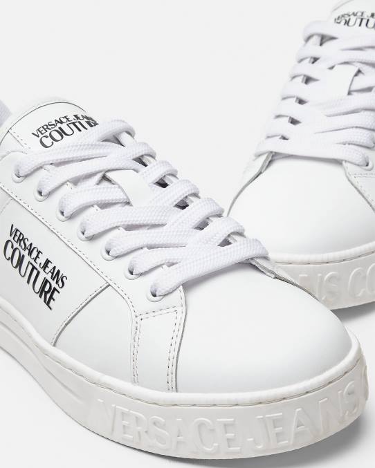 Versace zapato hombres tenis Court 88 con logo 6BPV2469 blanco