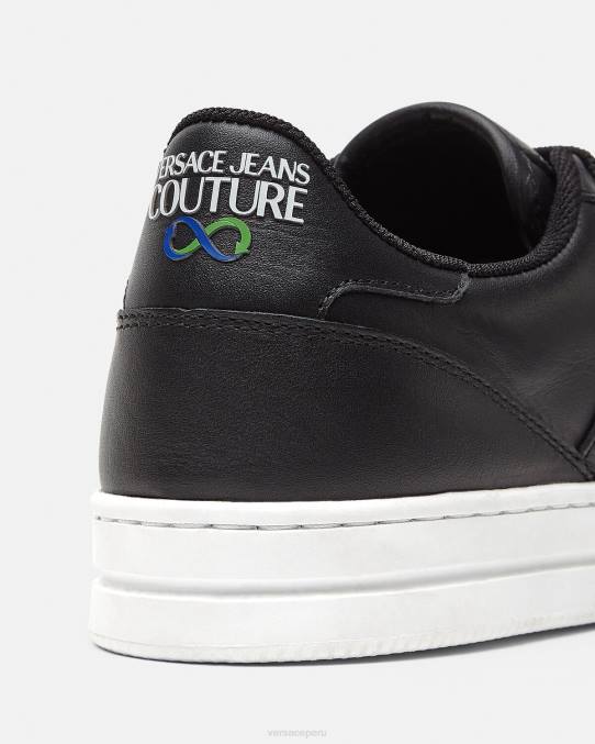 Versace zapato hombres tenis Court 88 con logo 6BPV2470 negro