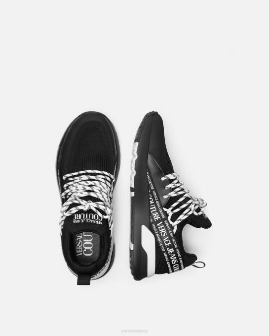 Versace zapato hombres tenis dinámicos con logo 6BPV2447 negro