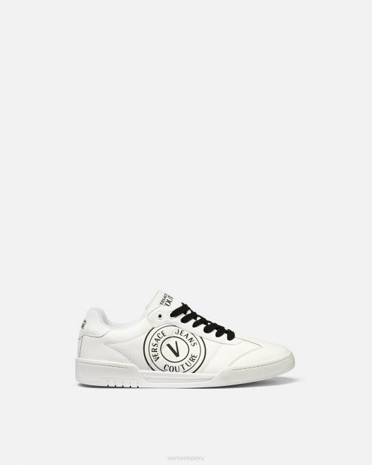 Versace zapato hombres zapatillas brooklyn con emblema en V 6BPV2442 blanco negro