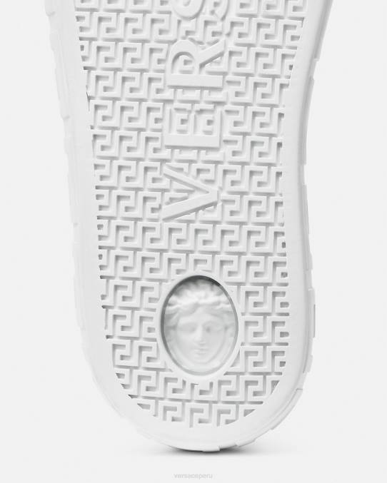 Versace zapato hombres zapatillas con greca en toda la prenda 6BPV1550 negro y estampado