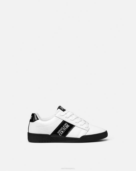 Versace zapato hombres zapatillas con logo brooklyn 6BPV2453 blanco