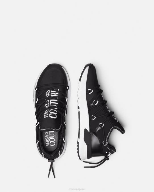 Versace zapato hombres zapatillas dinámicas 6BPV2445 negro y estampado