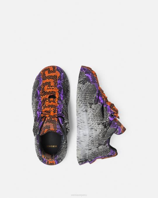 Versace zapato hombres zapatillas odissea de pitón con estampado Greca 6BPV1539 imprimir