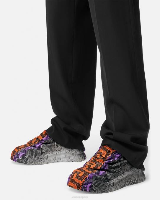 Versace zapato hombres zapatillas odissea de pitón con estampado Greca 6BPV1539 imprimir