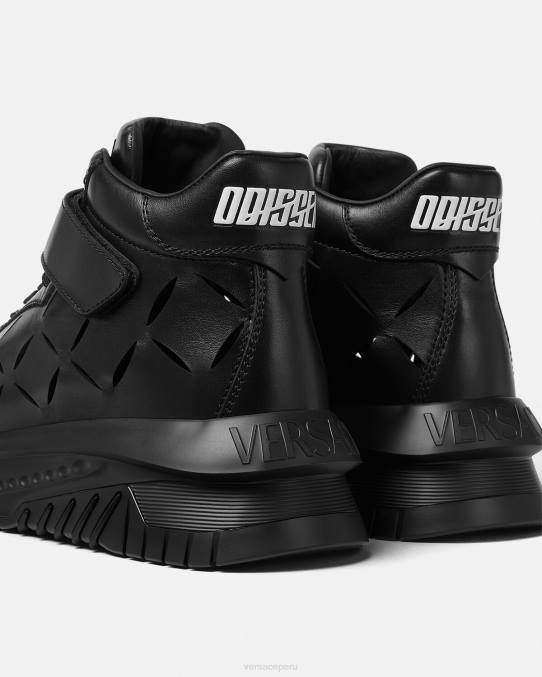Versace zapato hombres zapatillas odissea recortadas 6BPV1540 negro