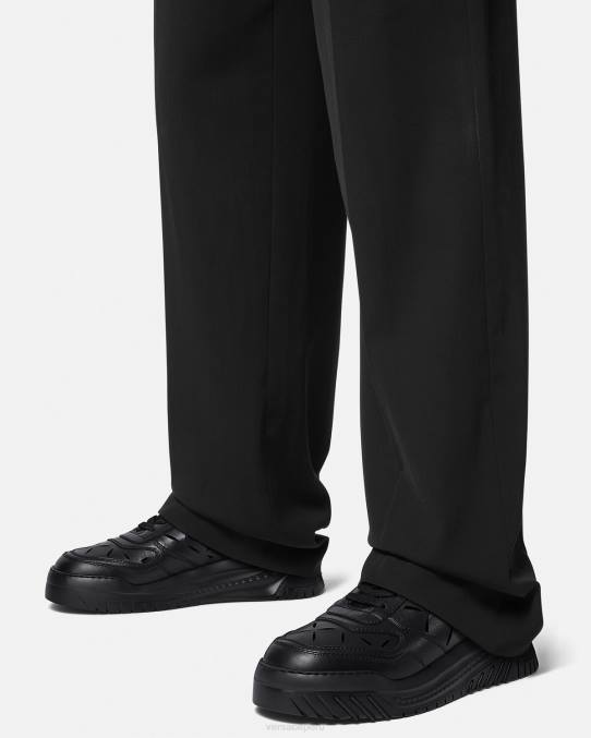 Versace zapato hombres zapatillas odissea recortadas 6BPV1540 negro