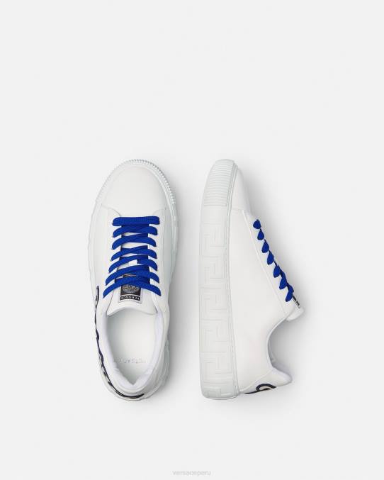 Versace zapato hombres zapatillas universitarias con greca 6BPV1557 un color