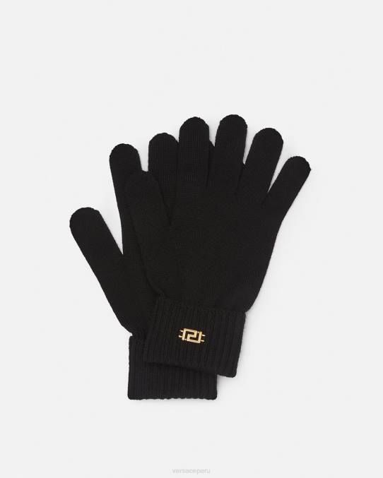 Versace accesorios mujer guantes de punto con greca 6BPV875 negro