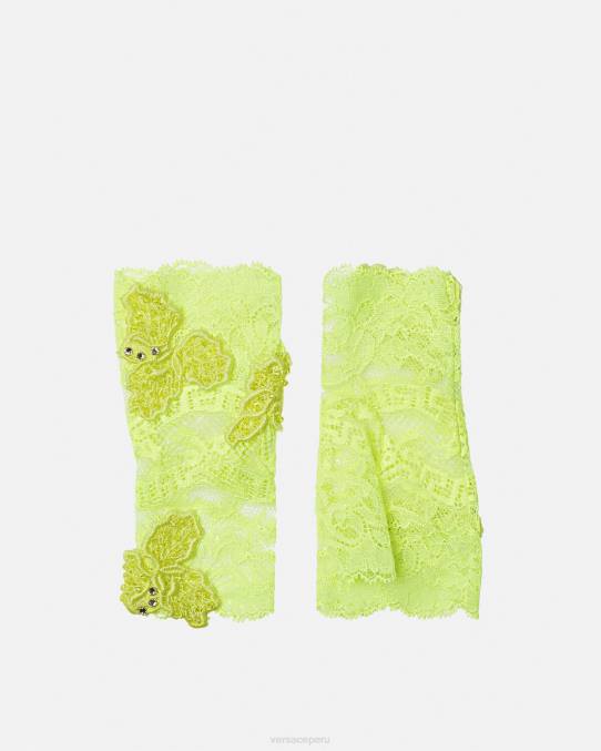 Versace accesorios mujer guantes sin dedos con encaje bordado 6BPV914 cal