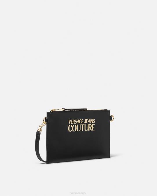 Versace accesorios mujer bolsa con cierre del logo 6BPV2321 negro