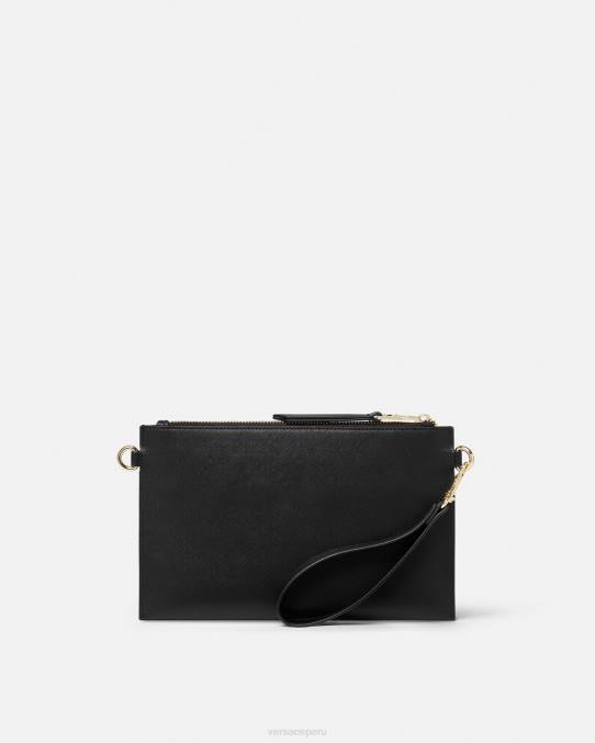 Versace accesorios mujer bolsa con cierre del logo 6BPV2321 negro