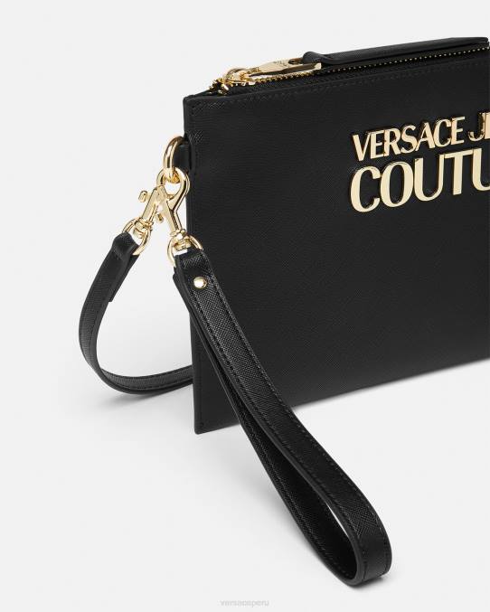 Versace accesorios mujer bolsa con cierre del logo 6BPV2321 negro