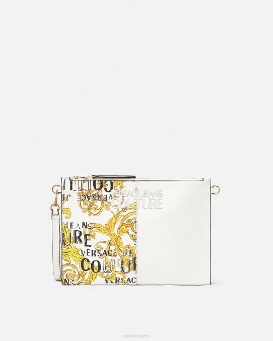 Versace accesorios mujer bolsa de alta costura con logo 6BPV2348 oro y blanco