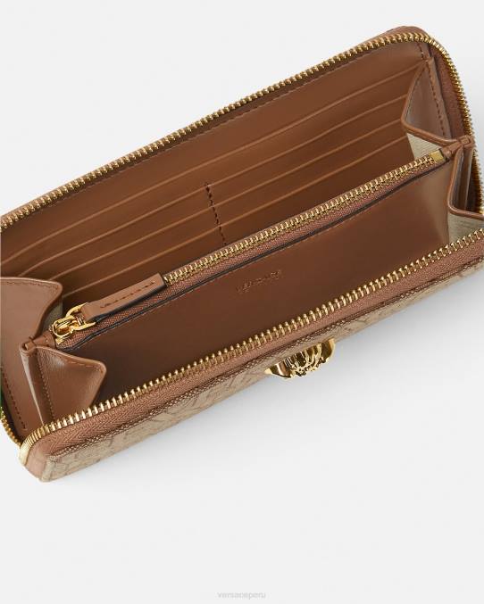 Versace accesorios mujer cartera larga con la medusa en toda la prenda 6BPV566 marrón
