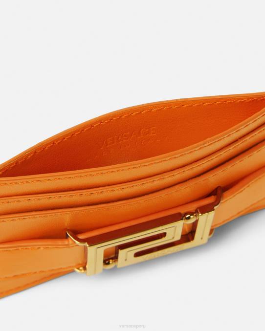 Versace accesorios mujer tarjetero con diosa Greca 6BPV557 naranja