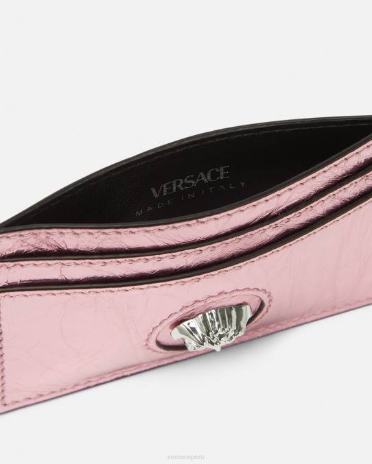 Versace accesorios mujer tarjetero metalizado con medusa 6BPV571 rosa
