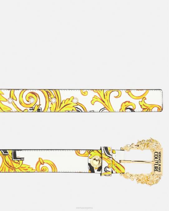 Versace accesorios mujer cinturón con logo de alta costura1 6BPV2352 oro y blanco