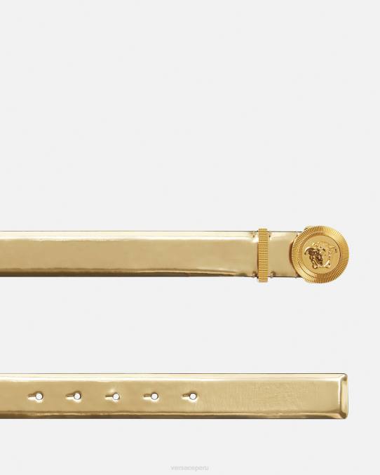 Versace accesorios mujer cinturón de cuero con medusa biggie 6BPV529 oro