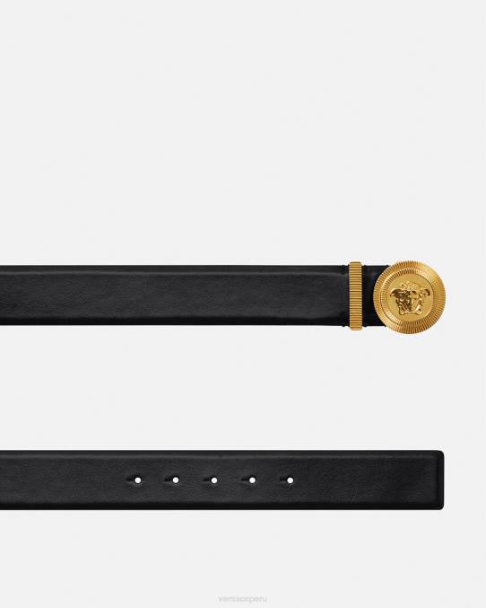 Versace accesorios mujer cinturón de cuero con medusa biggie 6BPV530 negro