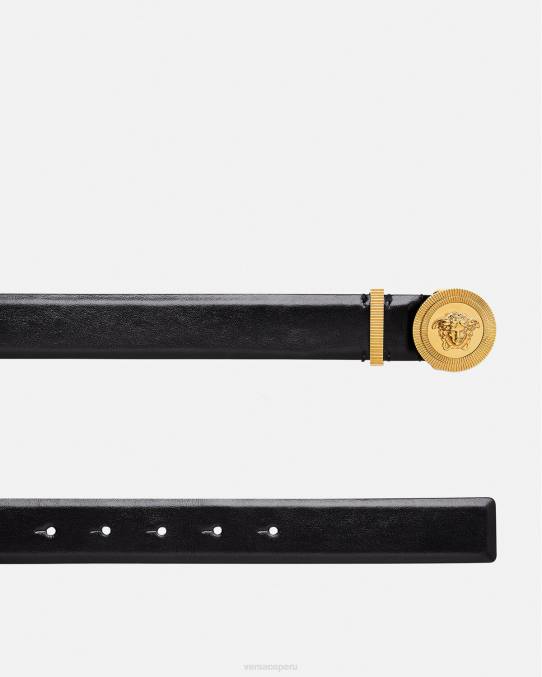 Versace accesorios mujer cinturón de cuero con medusa biggie 6BPV531 negro