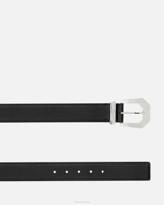 Versace accesorios mujer cinturón de cuero con medusa tradicional 6BPV534 negro