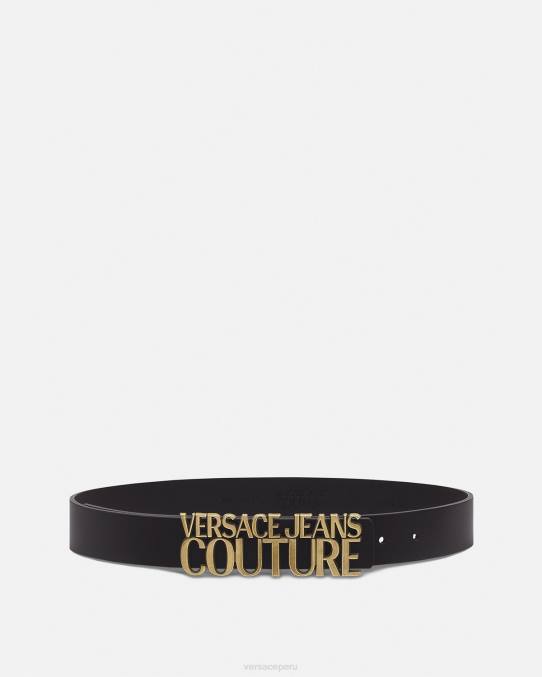 Versace accesorios mujer cinturón de piel con logo 6BPV2339 negro