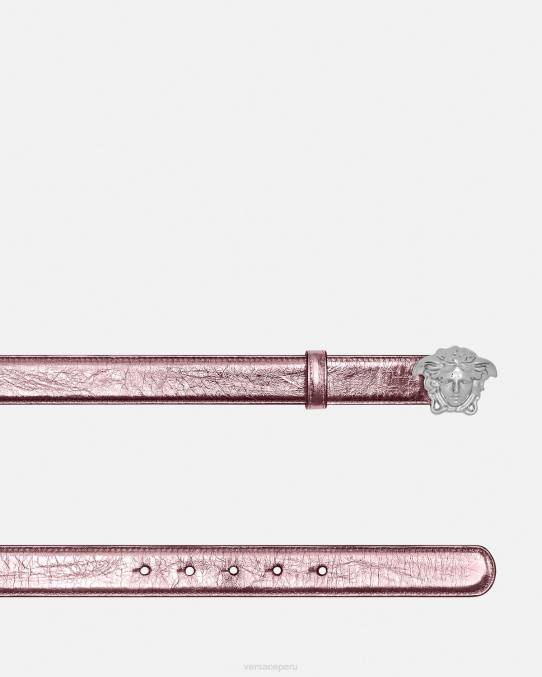 Versace accesorios mujer cinturón de piel metalizado la medusa 6BPV520 rosa