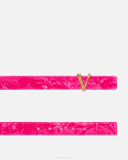 Versace accesorios mujer cinturón de terciopelo virtus 6BPV552 rosa
