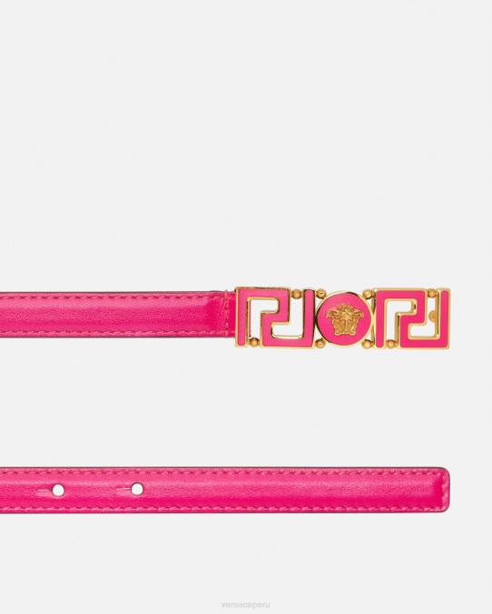 Versace accesorios mujer cinturón fino de piel con Greca Diosa 6BPV543 rosa