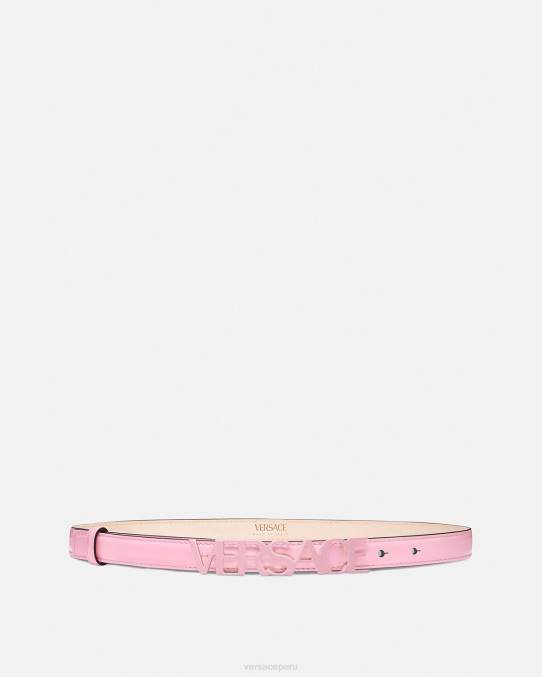 Versace accesorios mujer cinturón fino de piel con logo 6BPV550 rosa