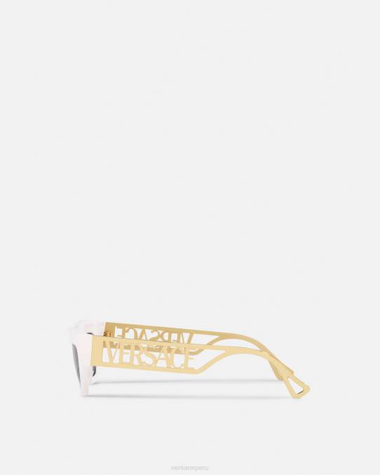 Versace accesorios mujer Gafas de sol estilo ojos de gato con logo vintage de los años 90 6BPV617 Oro blanco
