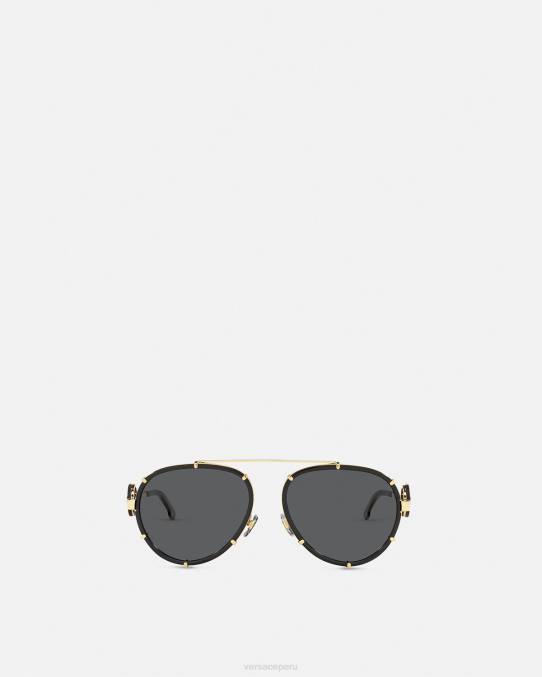 Versace accesorios mujer gafas de sol con clip estilo piloto icono vintage 6BPV676 oro negro