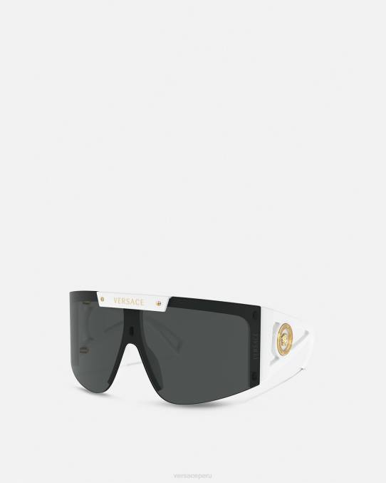 Versace accesorios mujer gafas de sol con escudo y icono de medusa 6BPV671 blanco negro