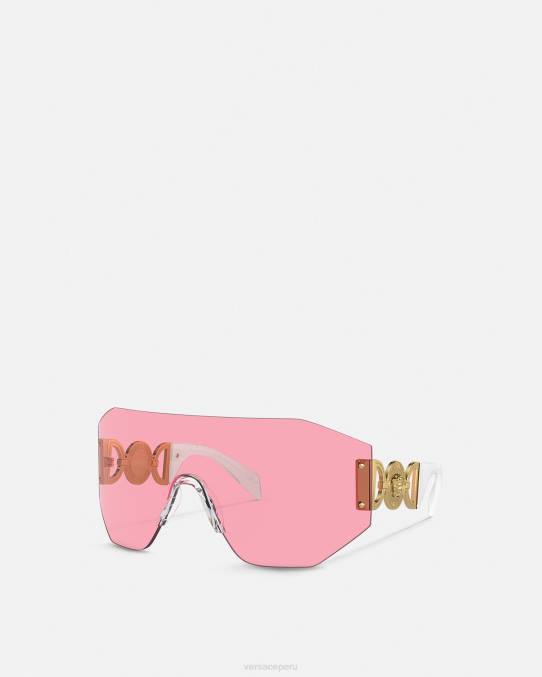 Versace accesorios mujer gafas de sol con máscara de medusa biggie 6BPV610 oro y rosa