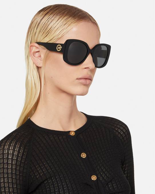 Versace accesorios mujer gafas de sol cuadradas con icono de medusa 6BPV672 negro