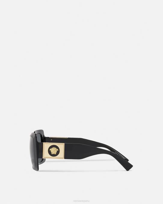 Versace accesorios mujer gafas de sol cuadradas con tachuelas de Medusa 6BPV673 negro
