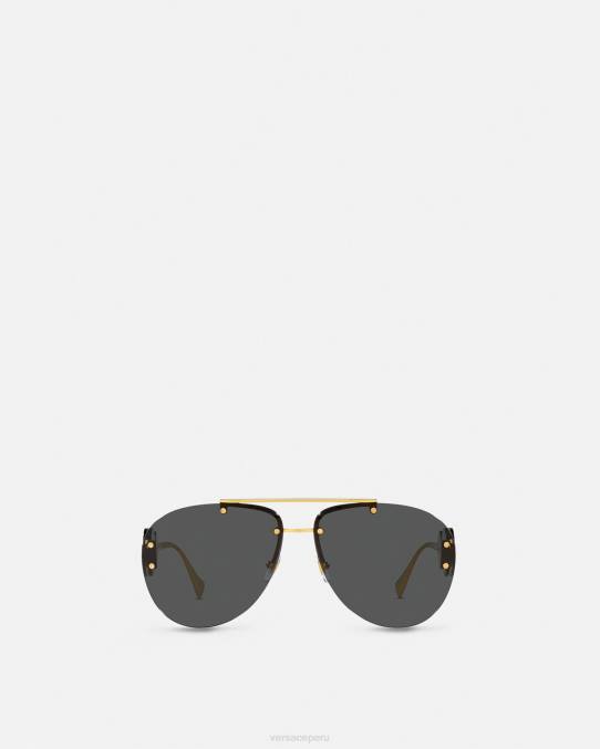Versace accesorios mujer gafas de sol de aviador con doble medusa 6BPV623 oro negro