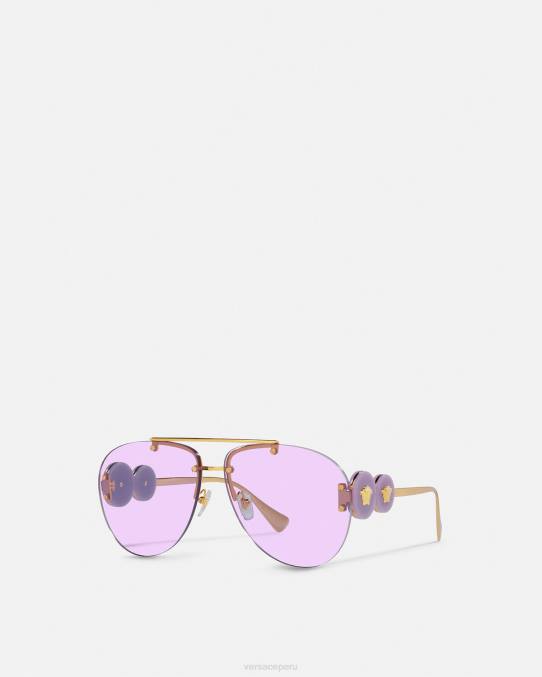 Versace accesorios mujer gafas de sol de aviador con doble medusa 6BPV624 púrpura