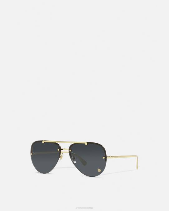 Versace accesorios mujer gafas de sol estilo piloto con glamuroso medusa 6BPV674 oro negro