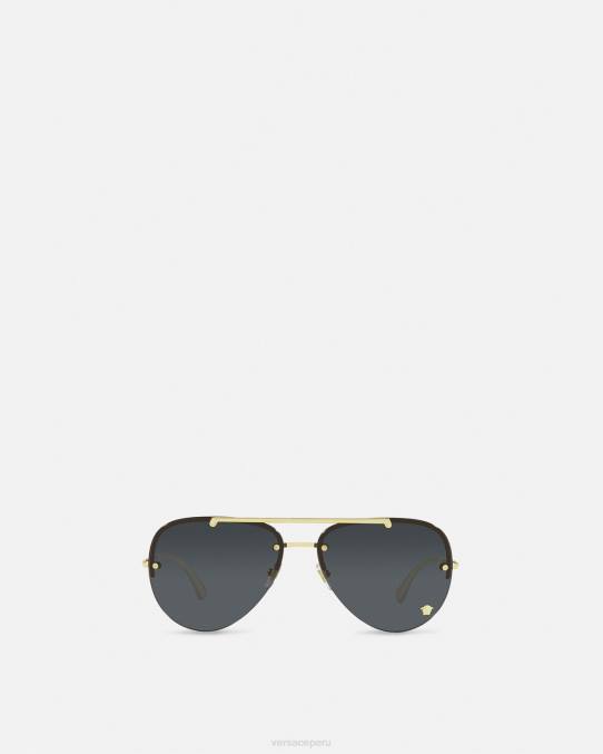 Versace accesorios mujer gafas de sol estilo piloto con glamuroso medusa 6BPV674 oro negro