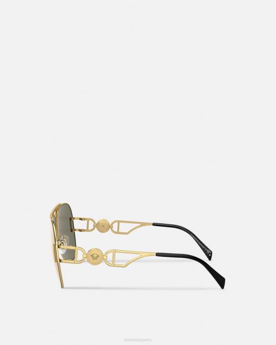 Versace accesorios mujer gafas de sol estilo piloto medusa biggie 6BPV595 oro