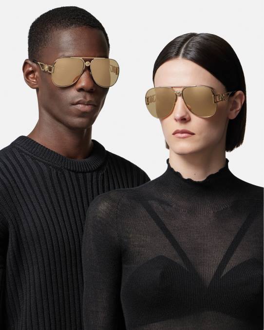 Versace accesorios mujer gafas de sol estilo piloto medusa biggie 6BPV595 oro