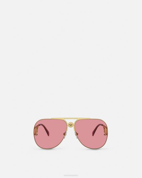 Versace accesorios mujer gafas de sol estilo piloto medusa biggie 6BPV598 oro y rosa