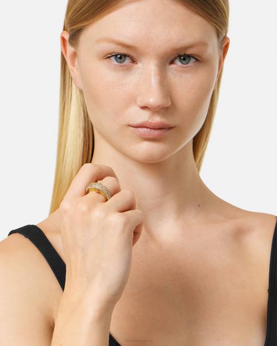 Versace accesorios mujer anillo de luna de galaxia de cristal 6BPV733 oro
