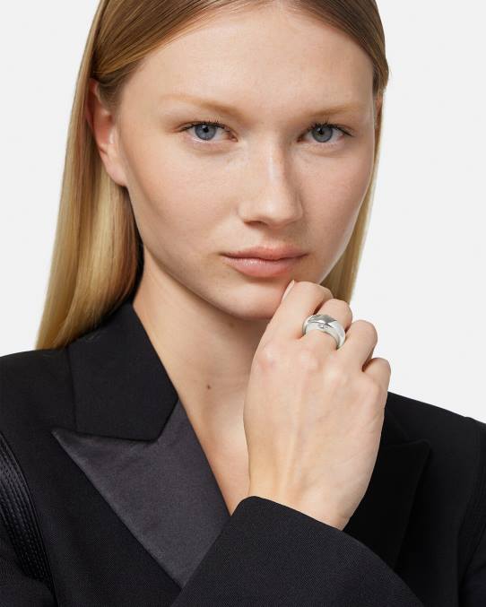 Versace accesorios mujer anillo de luna galaxia 6BPV732 plata