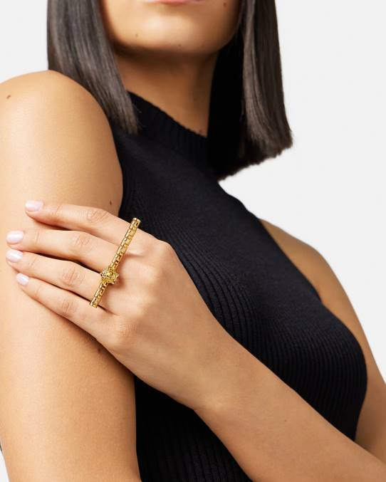 Versace accesorios mujer anillo doble greca 6BPV754 oro