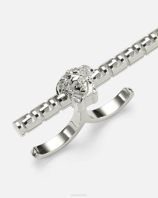 Versace accesorios mujer anillo doble greca 6BPV836 plata
