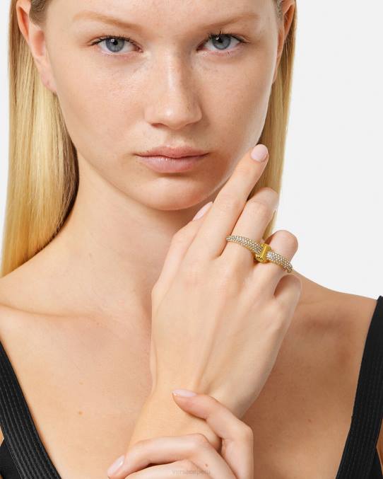 Versace accesorios mujer anillos de puño de galaxia de cristal 6BPV734 oro